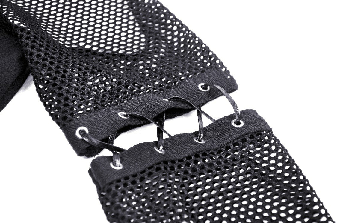 Top de rejilla con cordones