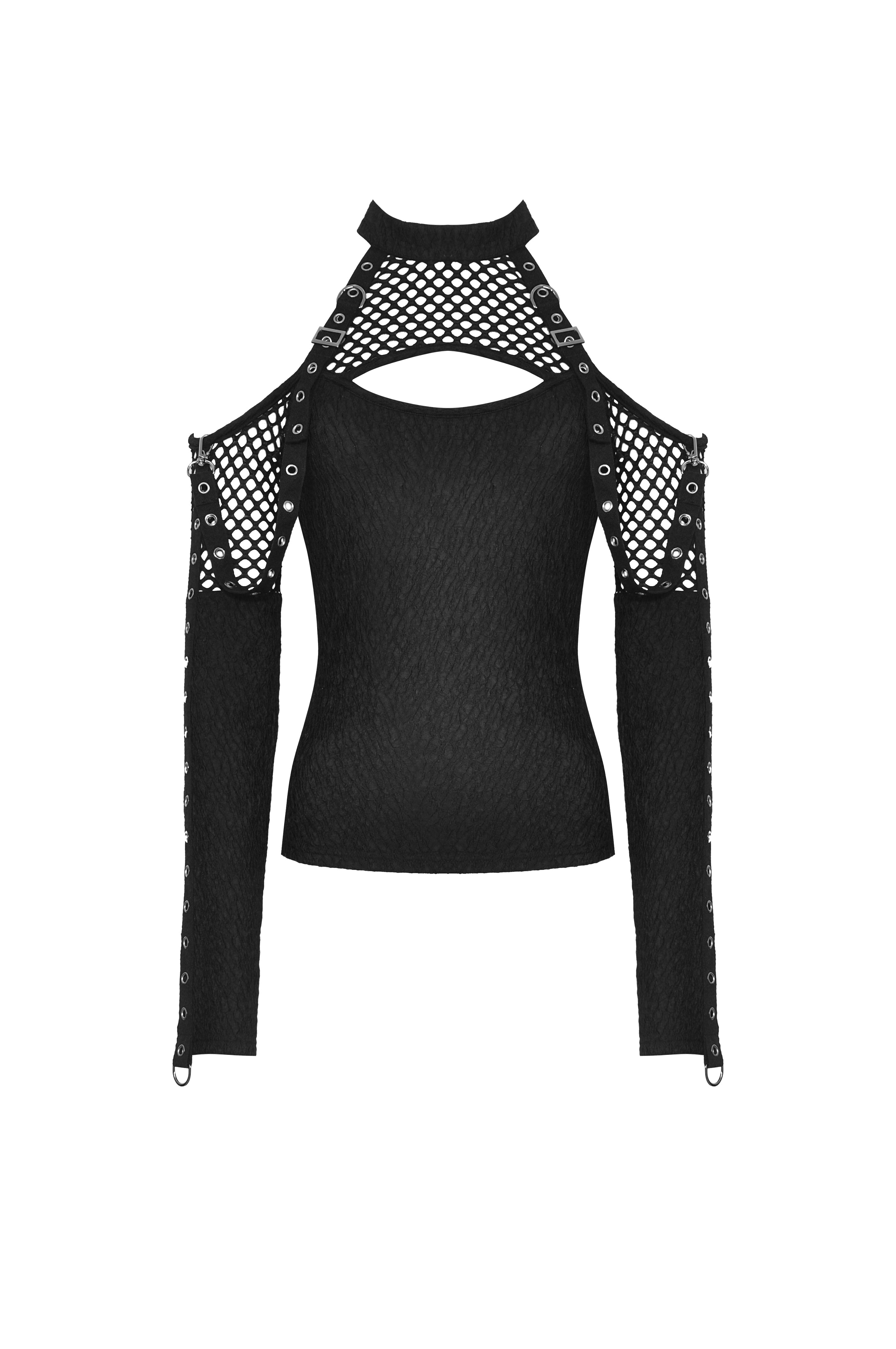 Top de rejillas con hombros descubiertos