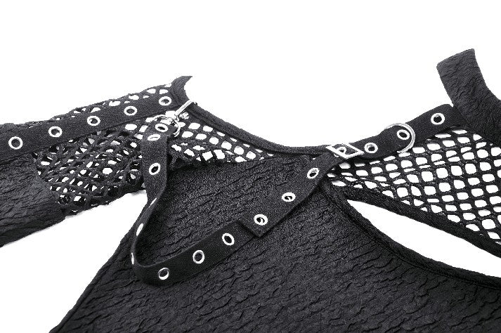 Top de rejillas con hombros descubiertos